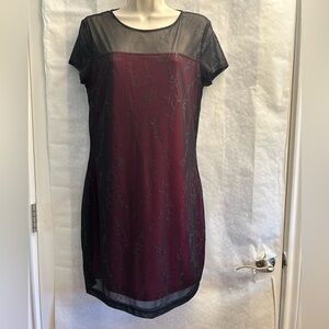 My Michelle Juniors Vintage Y2K lined Sheath sheer mesh dress Sz-L(11/13). AA9